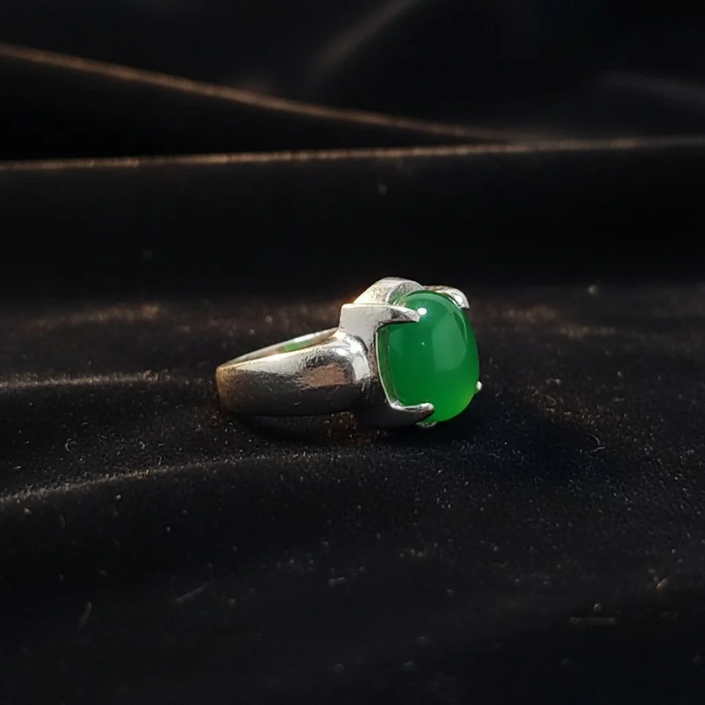 Green Stone Ring for Men | Handcrafted